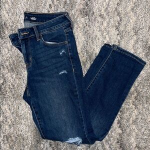 Old Navy Women's Jeans - Distressed Mid-rise Power Slim Straicht